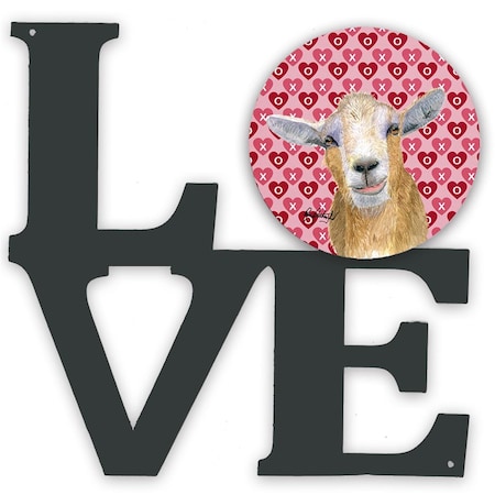 Carolines Treasures 11.5 x 11.75 in. Goat Hearts & Love Metal Artwork Wall Decor RDR3026WALV